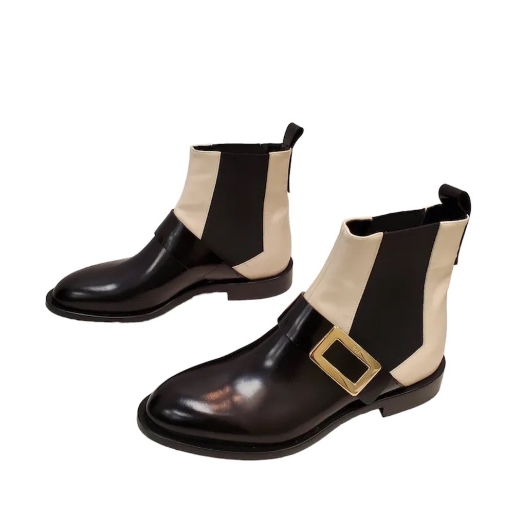 Roger Vivier Black White Ankle Boots - Picture 3 of 7